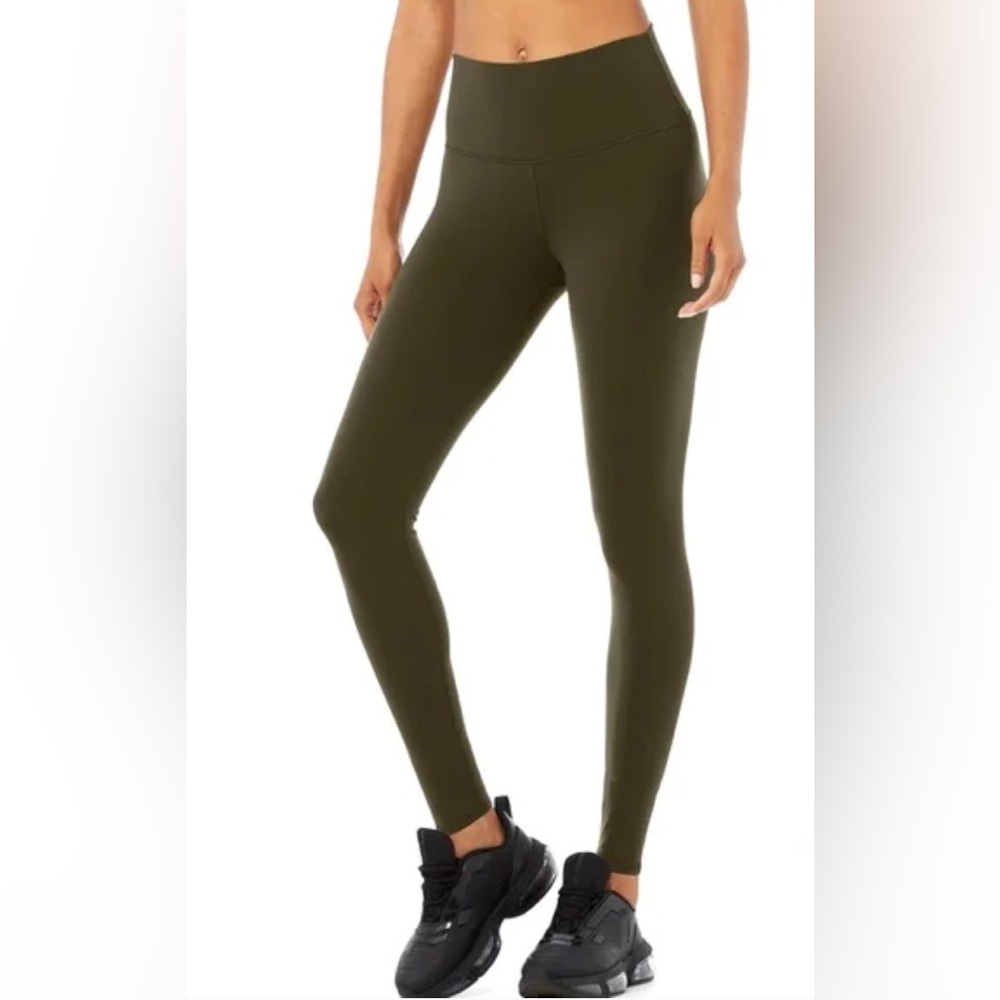Alo Yoga - High Waist Airbrush Leggings - Olive Green - Small